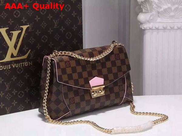 Louis Vuitton Caissa Clutch Rose Ballerine Damier Coated Canvas Replica