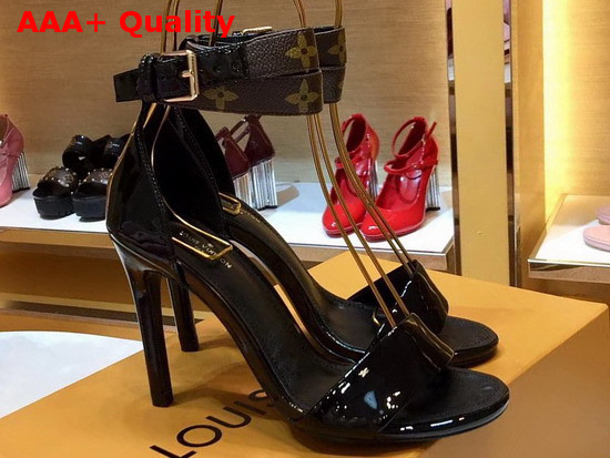 Louis Vuitton Call Back Sandal in Black Patent Calf Leather 1A4E2A Replica