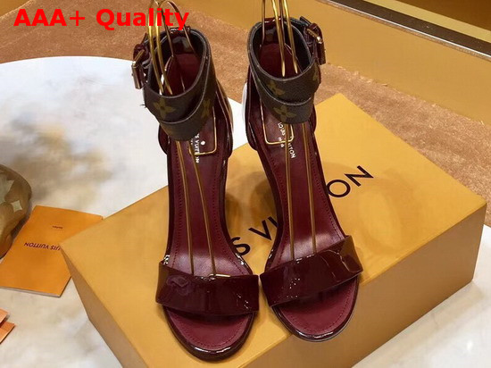 Louis Vuitton Call Back Sandal in Bordeaux Patent Calf Leather Replica