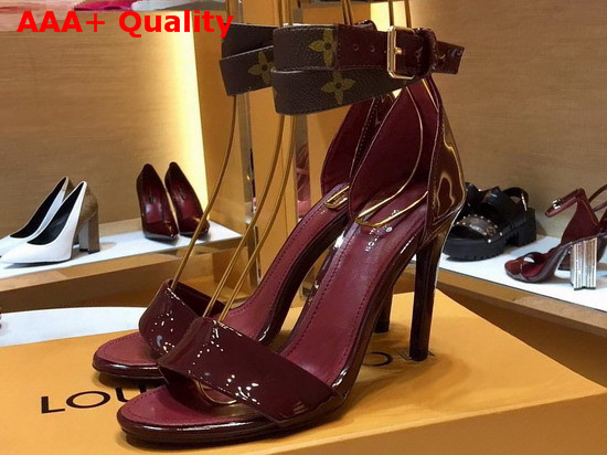 Louis Vuitton Call Back Sandal in Bordeaux Patent Calf Leather Replica