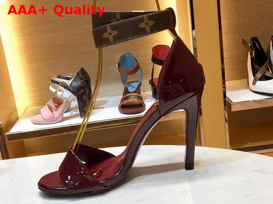 Louis Vuitton Call Back Sandal in Bordeaux Patent Calf Leather Replica