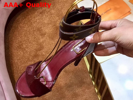 Louis Vuitton Call Back Sandal in Bordeaux Patent Calf Leather Replica