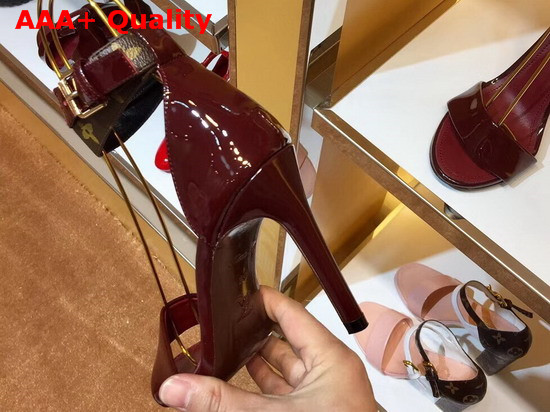 Louis Vuitton Call Back Sandal in Bordeaux Patent Calf Leather Replica