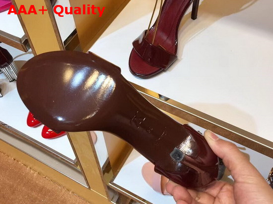 Louis Vuitton Call Back Sandal in Bordeaux Patent Calf Leather Replica