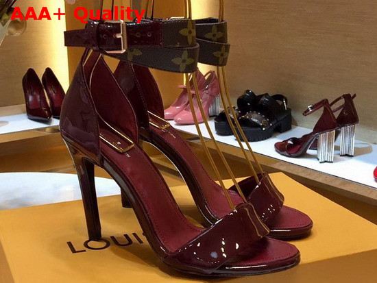 Louis Vuitton Call Back Sandal in Bordeaux Patent Calf Leather Replica