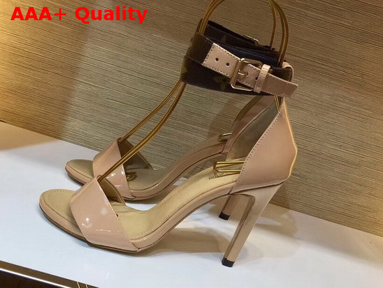 Louis Vuitton Call Back Sandal in Nude Patent Calf Leather Replica