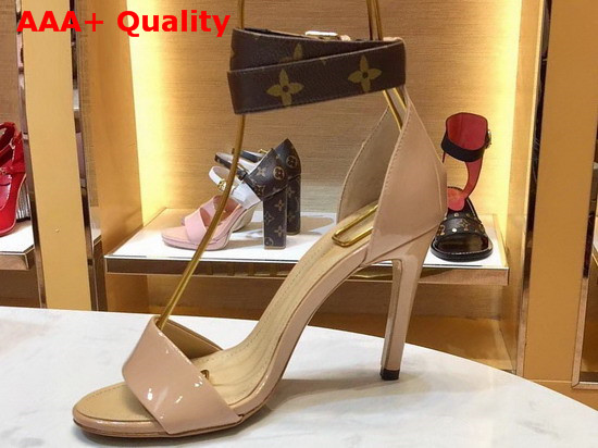 Louis Vuitton Call Back Sandal in Nude Patent Calf Leather Replica