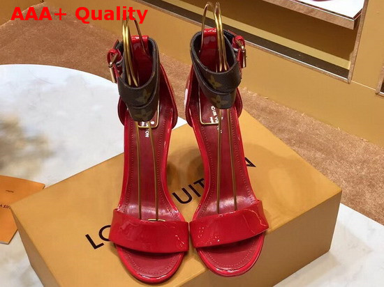 Louis Vuitton Call Back Sandal in Red Patent Calf Leather Replica