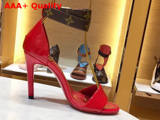 Louis Vuitton Call Back Sandal in Red Patent Calf Leather Replica