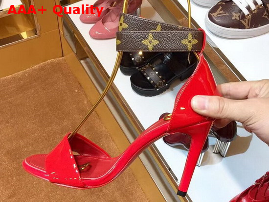 Louis Vuitton Call Back Sandal in Red Patent Calf Leather Replica