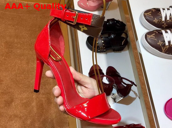 Louis Vuitton Call Back Sandal in Red Patent Calf Leather Replica