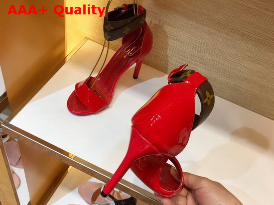 Louis Vuitton Call Back Sandal in Red Patent Calf Leather Replica