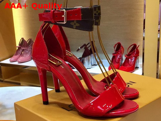 Louis Vuitton Call Back Sandal in Red Patent Calf Leather Replica