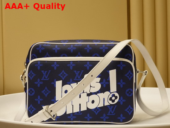 Louis Vuitton Camera Bag Blue Monogram Canvas Replica