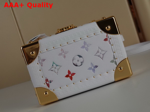 Louis Vuitton Camera Box in White Monogram Embossed Puffy Lambskin with Multicolor Monogram Flowers M10077 Replica