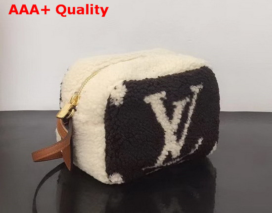 Louis Vuitton Camera Case in Black and Beige Shearling Replica