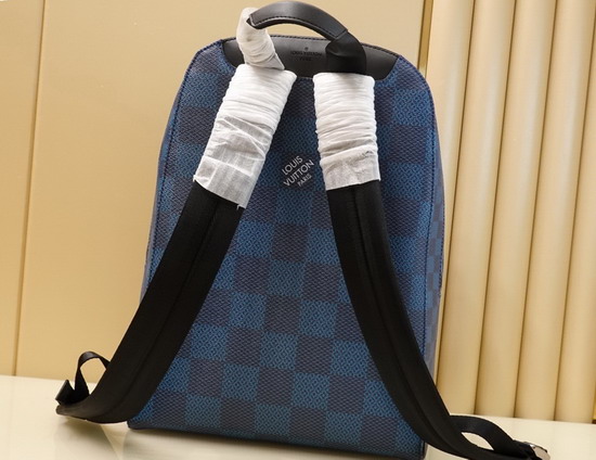 Louis Vuitton Campus Backpack Navy Blue Damier Graphite 3D Coated Canvas N50008 Replica