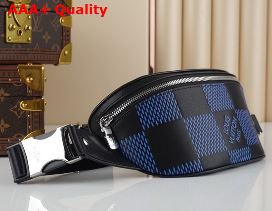 Louis Vuitton Campus Bumbag Navy Blue and Black Damier Infini 3D Cowhide Leather N50022 Replica