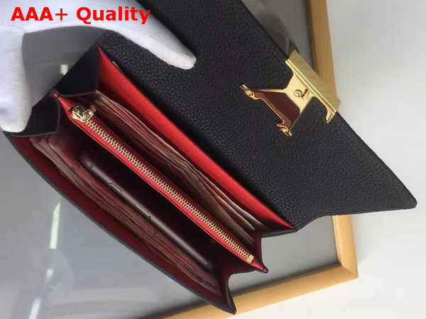 Louis Vuitton Capucine Wallet Noir Supple Taurillon Leather M62133 Replica