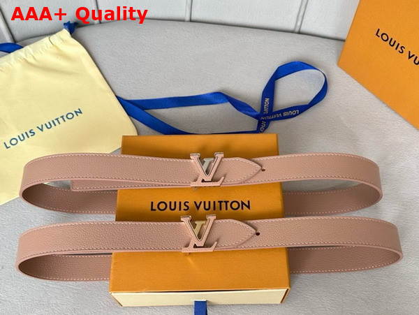 Louis Vuitton Capucines 30mm Reversible Belt in Rose Poudre Leather Replica