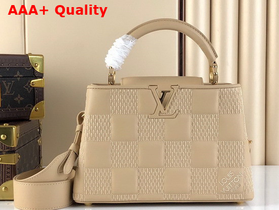 Louis Vuitton Capucines BB Beige Damier Quilted Lambskin Replica