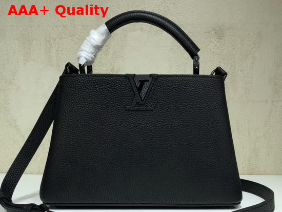 Louis Vuitton Capucines BB Black Taurillon Leather Ruthenium Hardware M52735 Replica