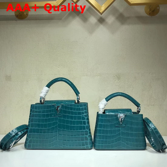 Louis Vuitton Capucines BB Bleu Canard Alligator Skin N91698 Replica