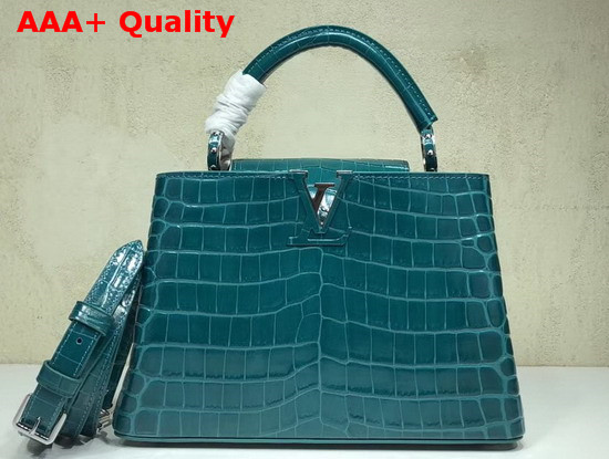 Louis Vuitton Capucines BB Bleu Canard Alligator Skin N91698 Replica