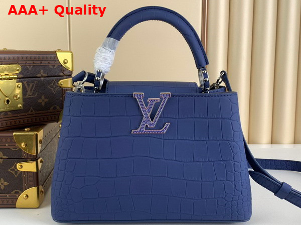 Louis Vuitton Capucines BB Blue Alligator Leather Replica