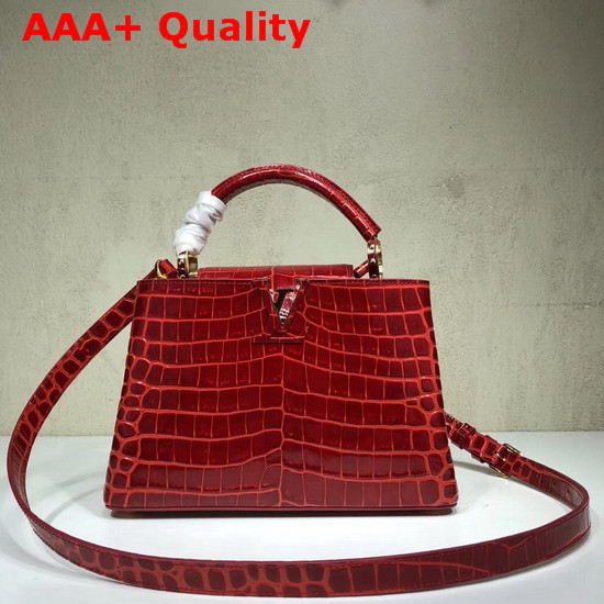 Louis Vuitton Capucines BB Cherry Alligator Skin N92174 Replica