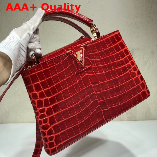 Louis Vuitton Capucines BB Cherry Alligator Skin N92174 Replica