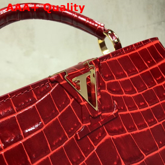 Louis Vuitton Capucines BB Cherry Alligator Skin N92174 Replica