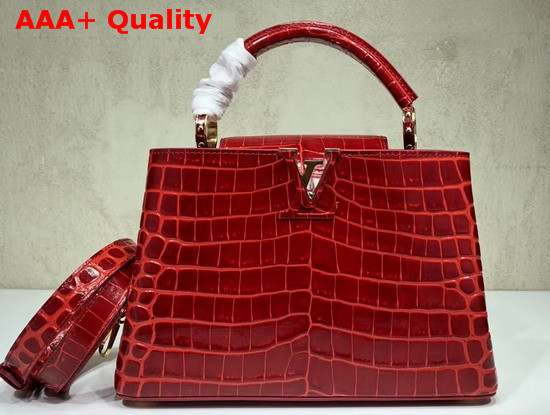 Louis Vuitton Capucines BB Cherry Alligator Skin N92174 Replica