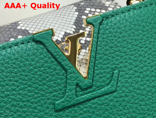 Louis Vuitton Capucines BB Green Taurillon Leather and Python Skin Details Replica