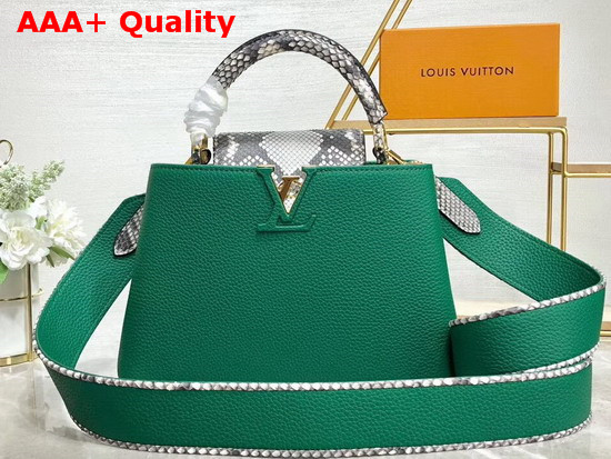 Louis Vuitton Capucines BB Green Taurillon Leather and Python Skin Details Replica