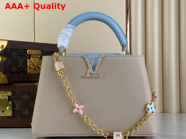 Louis Vuitton Capucines BB Handbag Quartz Pink and Sky Blue Taurillon Leather Replica