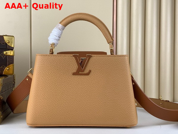 Louis Vuitton Capucines BB Handbag in Arizona Brown and Cognac Taurillon Leather Replica