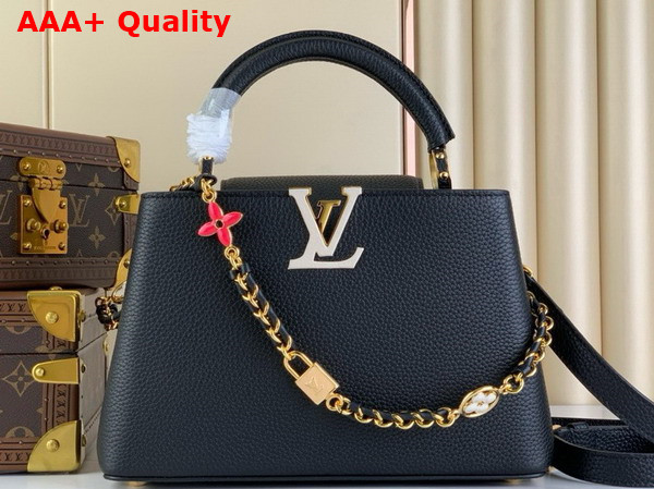 Louis Vuitton Capucines BB Handbag in Black Taurillon Leather M23950 Replica