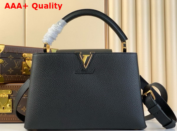 Louis Vuitton Capucines BB Handbag in Black Taurillon Leather M24728 Replica