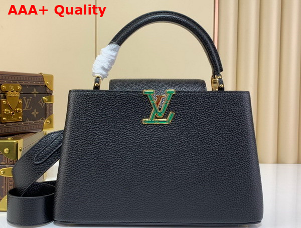 Louis Vuitton Capucines BB Handbag in Black Taurillon Leather with Crystals M59066 Replica