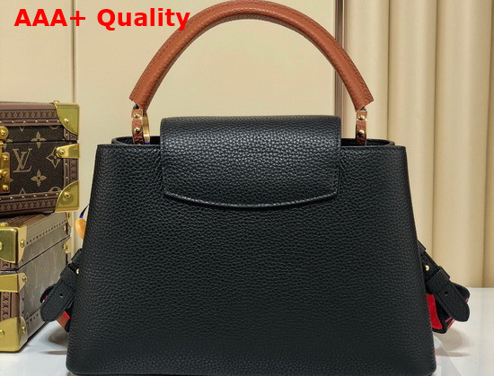 Louis Vuitton Capucines BB Handbag in Black Taurillon Leather with Wide Detachable Strap Replica