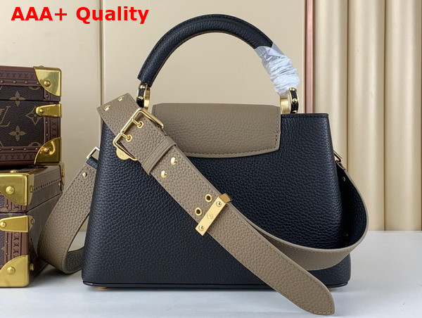 Louis Vuitton Capucines BB Handbag in Black and Grey Taurillon Leather Replica