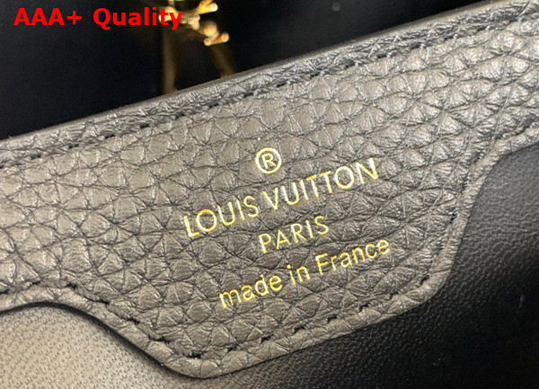 Louis Vuitton Capucines BB Handbag in Black and Grey Taurillon Leather Replica