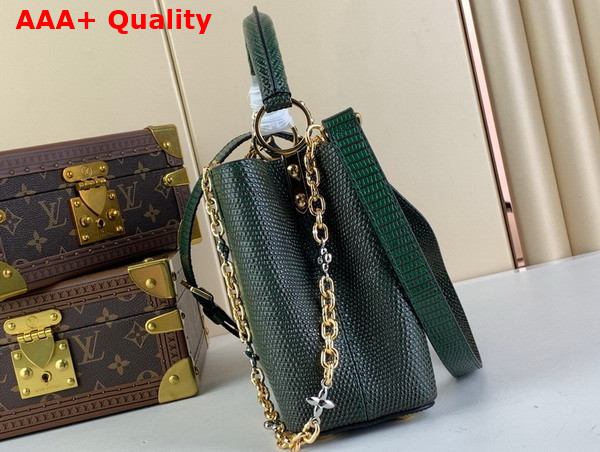 Louis Vuitton Capucines BB Handbag in Dark Green Lizard Effect Cowhide Leather Replica