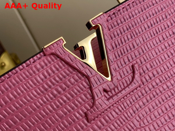 Louis Vuitton Capucines BB Handbag in Dusty Pink Lizard Effect Cowhide Leather Replica