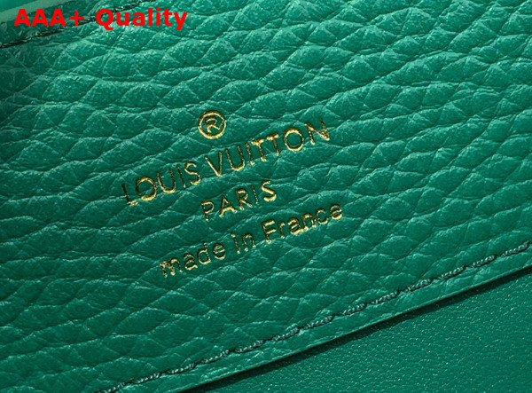 Louis Vuitton Capucines BB Handbag in Emerald Green Taurillon Leather with Triple Chain Adornment Replica