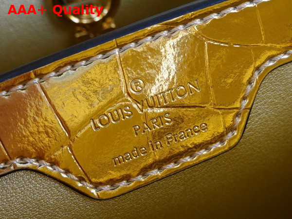 Louis Vuitton Capucines BB Handbag in Gold Alligator Leather Replica