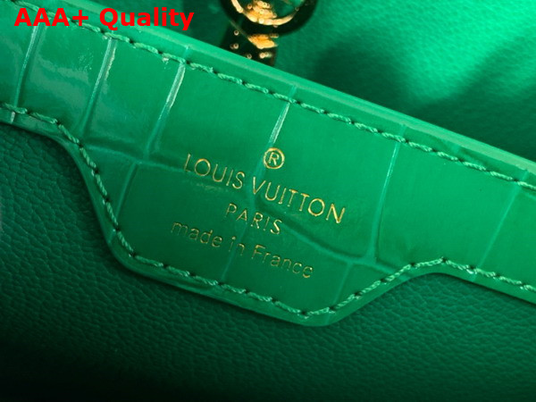 Louis Vuitton Capucines BB Handbag in Green Crocodile Embossed Calfskin with Crystals Replica