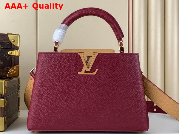 Louis Vuitton Capucines BB Handbag in Griotte Red and Arizona Taurillon Leather M22677 Replica