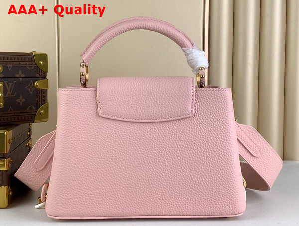 Louis Vuitton Capucines BB Handbag in Jasmine Pink Taurillon Leather with Multicolored Chain Replica